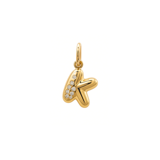 Bubble Letter Charm in 18K Gold