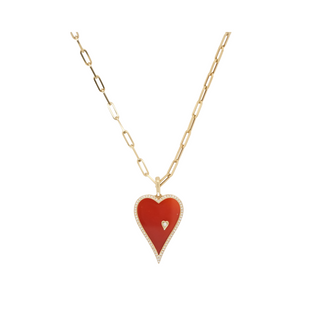Love Struck Necklace in Red Agate