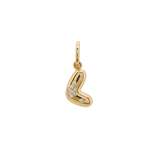 Bubble Letter Charm in 18K Gold