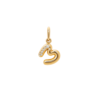 Bubble Letter Charm in 18K Gold