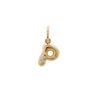 Bubble Letter Charm in 18K Gold