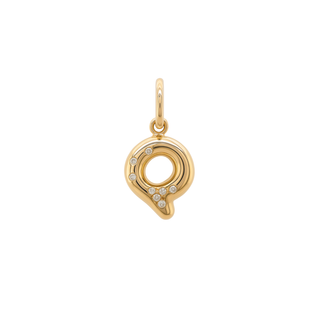 Bubble Letter Charm in 18K Gold