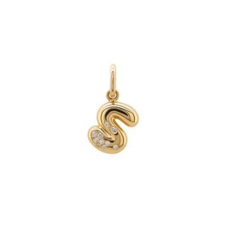 Bubble Letter Charm in 18K Gold