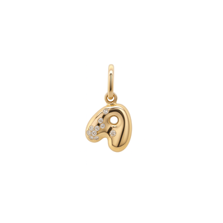 Mini Bubble Letter Charm in 18K Gold