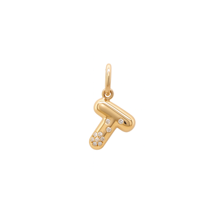 Bubble Letter Charm in 18K Gold