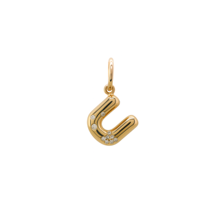 Bubble Letter Charm in 18K Gold