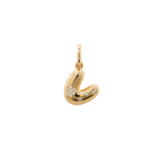 Bubble Letter Charm in 18K Gold
