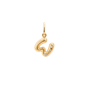 Bubble Letter Charm in 18K Gold