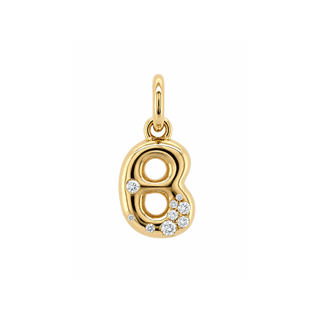 Mini Bubble Letter Charm in 18K Gold