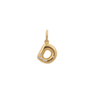 Bubble Letter Charm in 18K Gold