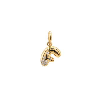 Bubble Letter Charm in 18K Gold