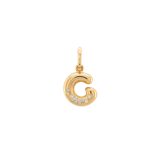 Bubble Letter Charm in 18K Gold