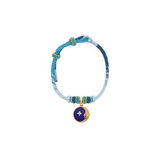Lapis Sun & Moon Charm in 18K Gold