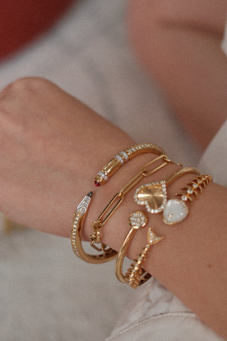 Pencil Me Down Bangle in 18K Gold  - Ruby