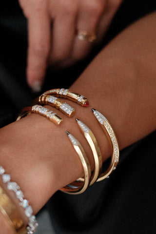 Pencil Me Down Bangle in 18K Gold  - Ruby