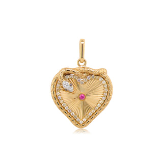 Rubie Medallion Necklace in 18K Gold - Heart