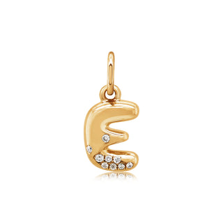 Mini Bubble Letter Charm in 18K Gold