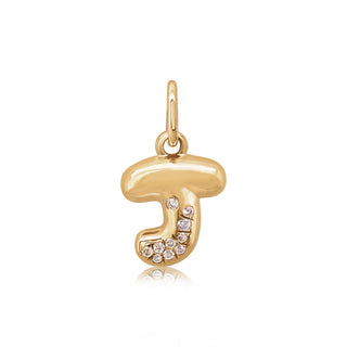 Mini Bubble Letter Charm in 18K Gold
