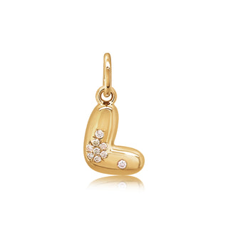 Mini Bubble Letter Charm in 18K Gold