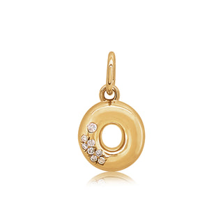 Mini Bubble Letter Charm in 18K Gold