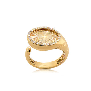 Open Signet Ring in 18K Gold