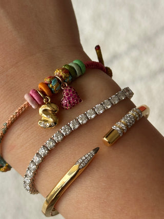 Mini Bubble Heart Charm in 18K Gold