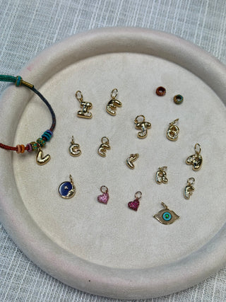 Lapis Sun & Moon Charm in 18K Gold