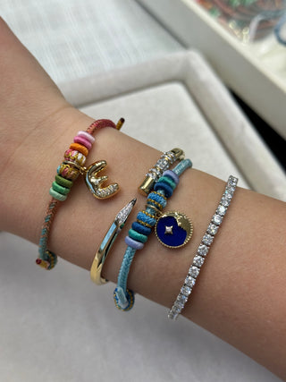 Bubble Letter Charm in 18K Gold