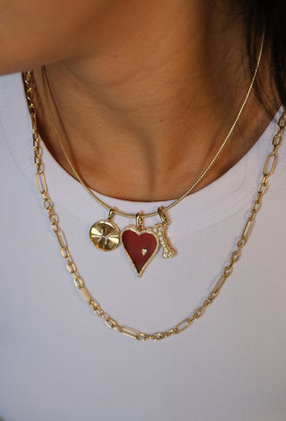 Love Struck Necklace in Red Agate