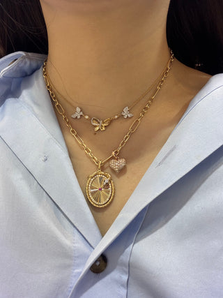 Bubble Heart Charm in 18K Gold