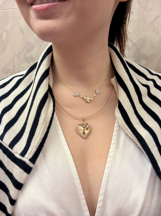 Rubie Medallion Necklace in 18K Gold - Heart