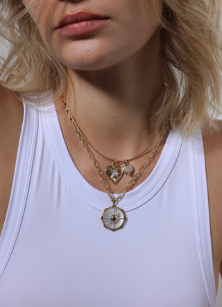 Bubble Heart Charm in 18K Gold