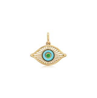 Evil Eye Charm in 18K Gold