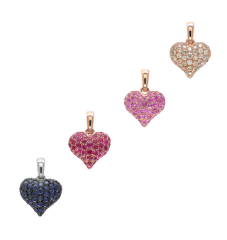 Bubble Heart Charm in 18K Gold