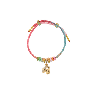 Mini Bubble Letter Charm in 18K Gold