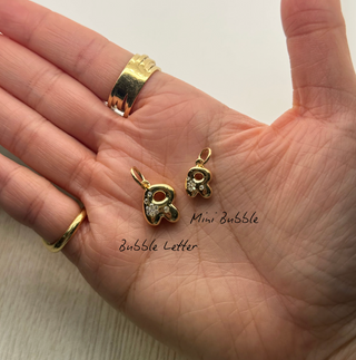 Bubble Letter Charm in 18K Gold