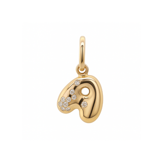 Bubble Letter Charm in 18K Gold