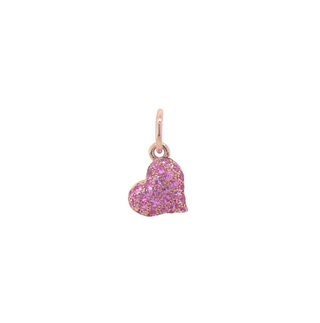 Mini Bubble Heart Charm in 18K Gold