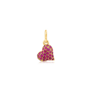 Mini Bubble Heart Charm in 18K Gold
