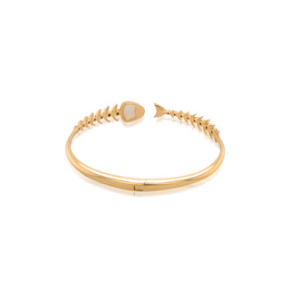 Fishbone Bangle in 18K Gold