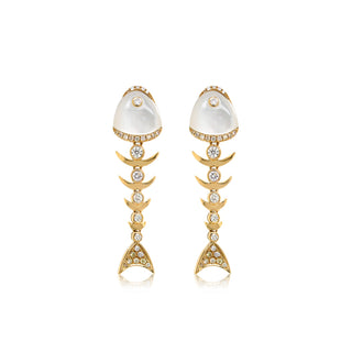 Fishbone Earrings in 18K Gold