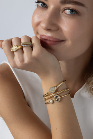 Two-Tone Edge Ring in 18K Gold